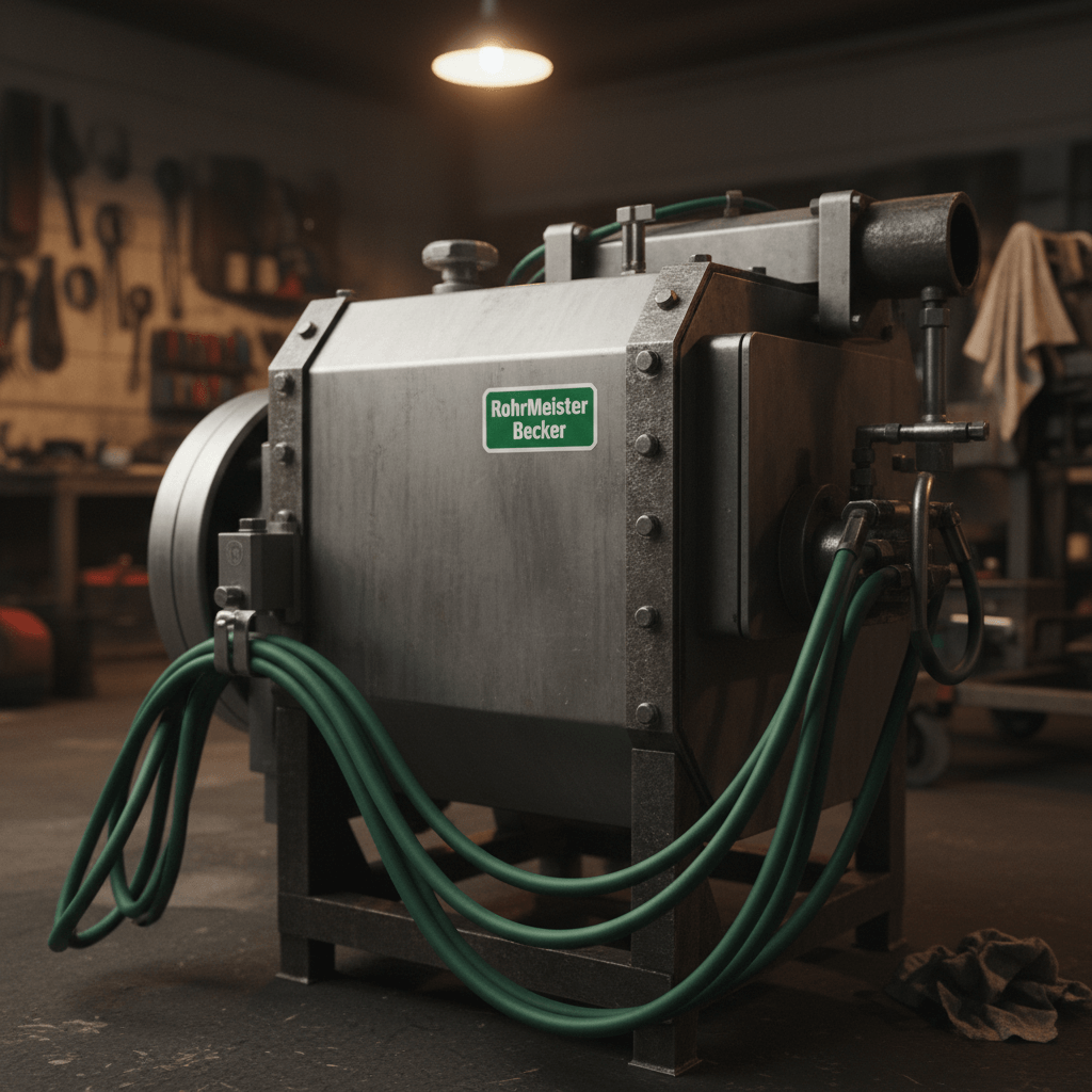 Professionelle Rohrreinigung Ausrüstung in Nahaufnahme